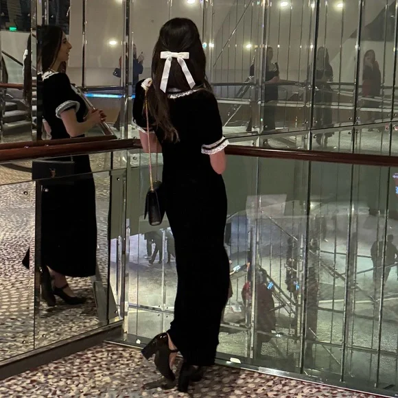 Reformation Adessa Black Velvet Dress